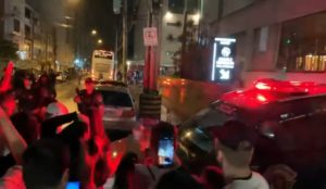 Torcedores do Corinthians em Santos