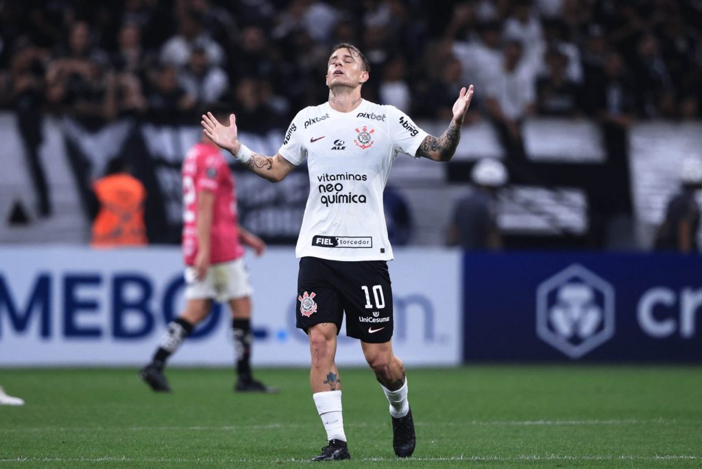 Róger Guedes marcou contra o Del Valle no jogo de ida, na Arena - Foto: Ettore Chiereguini/AGIF