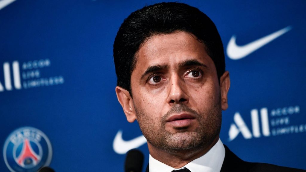 Foto: Getty Images - Nasser Al Khelaifi, do PSG, pode negociar com o Corinthians.