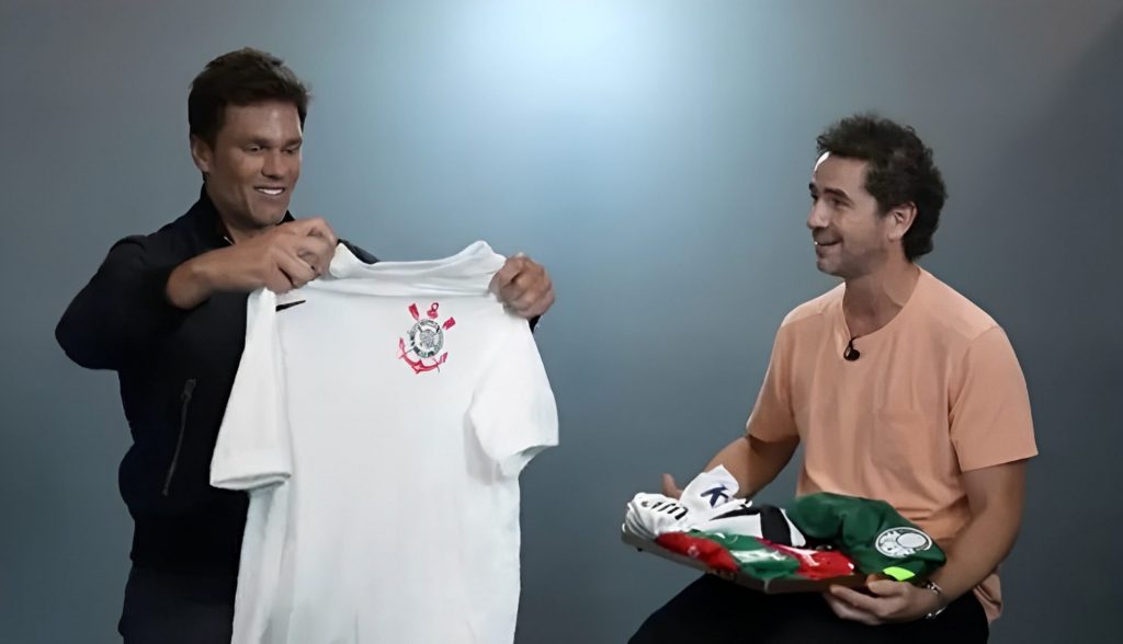 Foto: Reprodução/Globo Esporte - Tom Brady rasgou elogios ao medalhão do Corinthians.