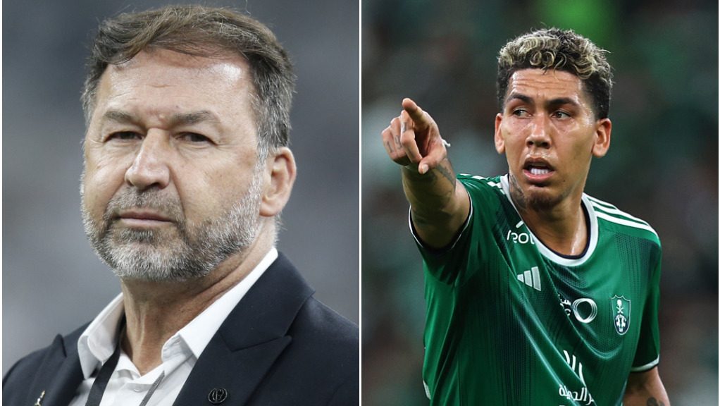 Presidente falou sobre o boato envolvendo Corinthians e Firmino - Fotos: Miguel Schincariol/Getty Images (foto 1) - Yasser Bakhsh/Getty Images (foto 2).