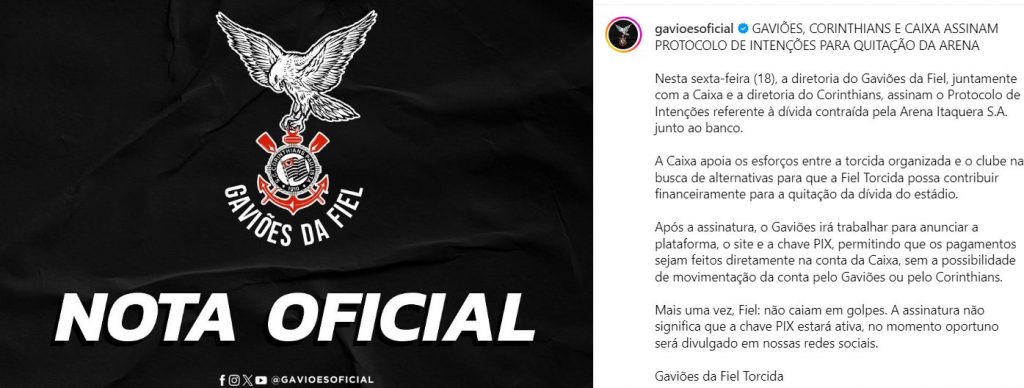Foto: Reprodução Instagram/ gavioesoficial