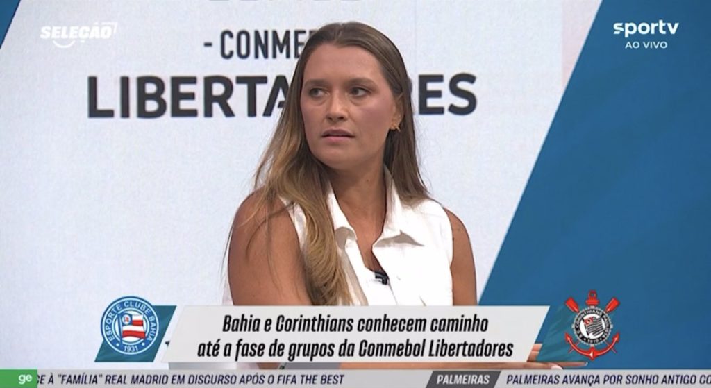 Ana Thaís não poupou críticas ao setor do Corinthians - Foto: Reprodução/SporTV.
