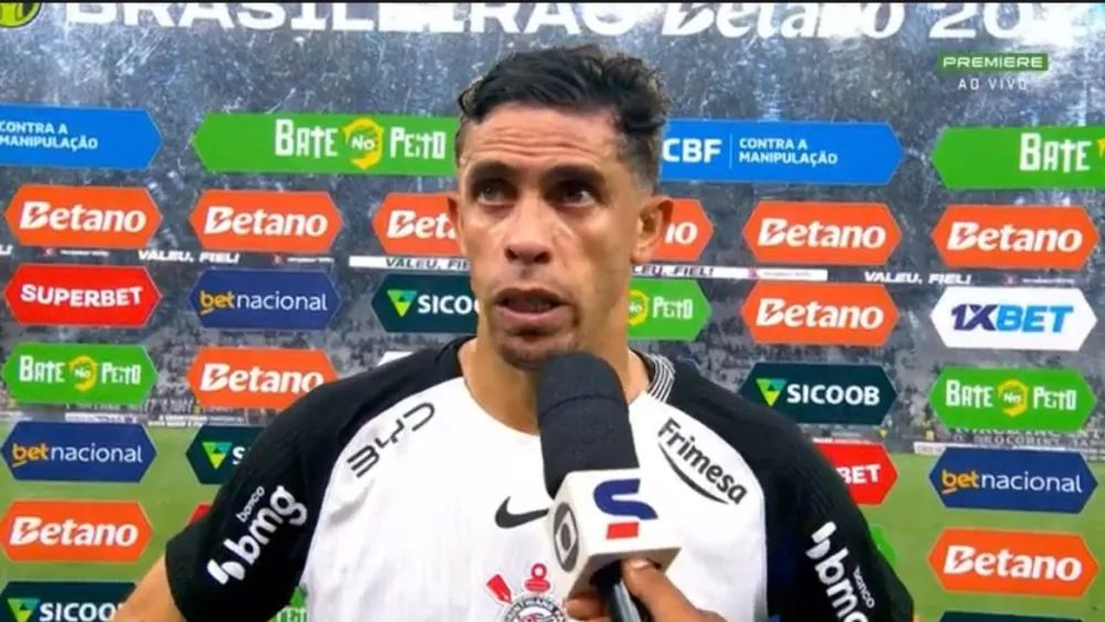 Gabriel Paulista em entrevista pós-jogo. Foto: Reprodução.
