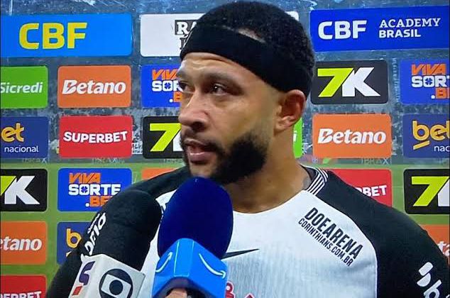 Memphis em entrevista pós jogo. Foto: Reprodução/ TV Globo.