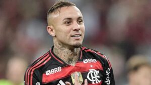 Cebolinha em ação com a camisa do Flamengo Foto: Thiago Ribeiro/ AGIF
